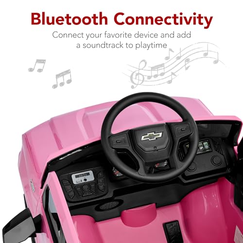 Best Choice Products 12V Licensed Chevrolet Silverado Ride On Truck, Electric Car Toy w/Parent Remote Control, Truck Bed Storage, Bluetooth Speaker