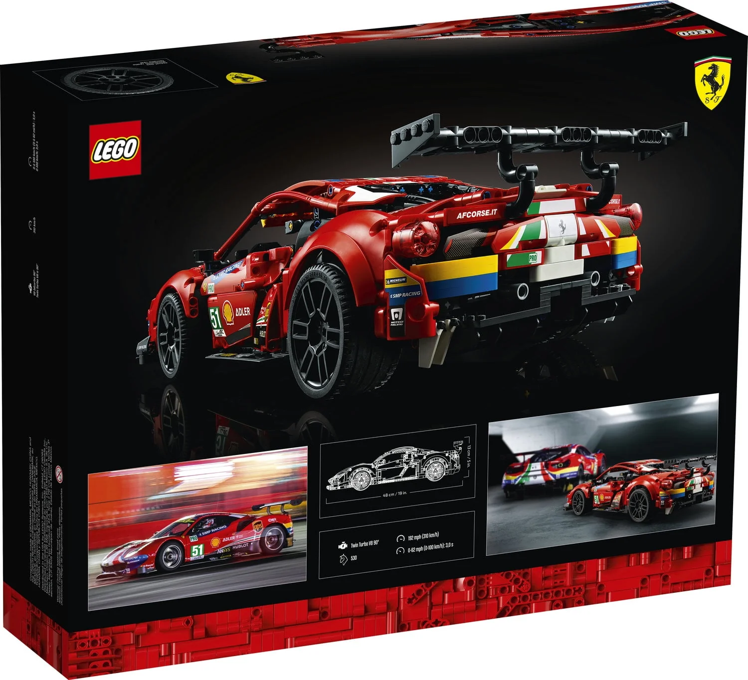 LEGO Technic Ferrari 488 GTE “AF Corse #51” 42125 Super Sports Car Exclusive Collectible Model Kit,  Collectors Set for Adults to Build