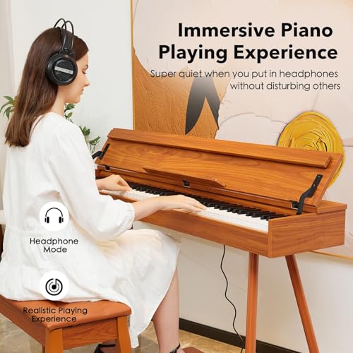 Digital Piano 88 Key Weighted Keyboard,Full-Size Desk Progressive Hammer-Action Electric Piano For Beginners, With Sheet Music Stand, Pedal