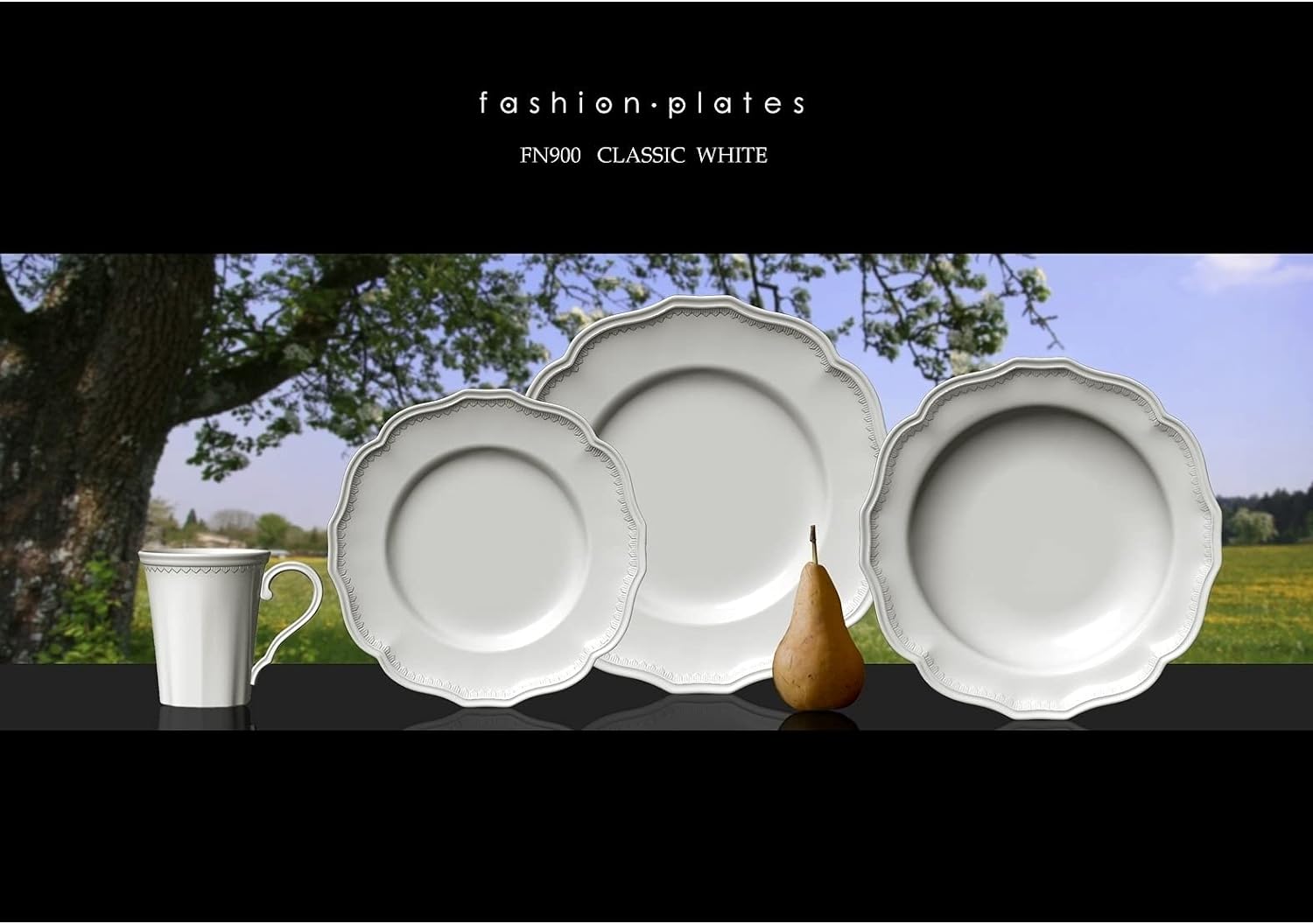 Cottage 16pc Dinner Set White Solid Casual Traditional Round Stoneware 16 Piece Microwave Safe