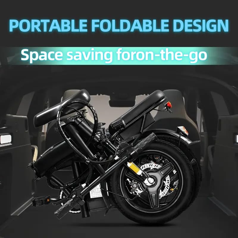 Electric Bike for Adults, Peak 500W Brushless Motor Folding, 48V12AH Removable Battery, 23MPH Ebike with 35 Miles Range & PAS Mode