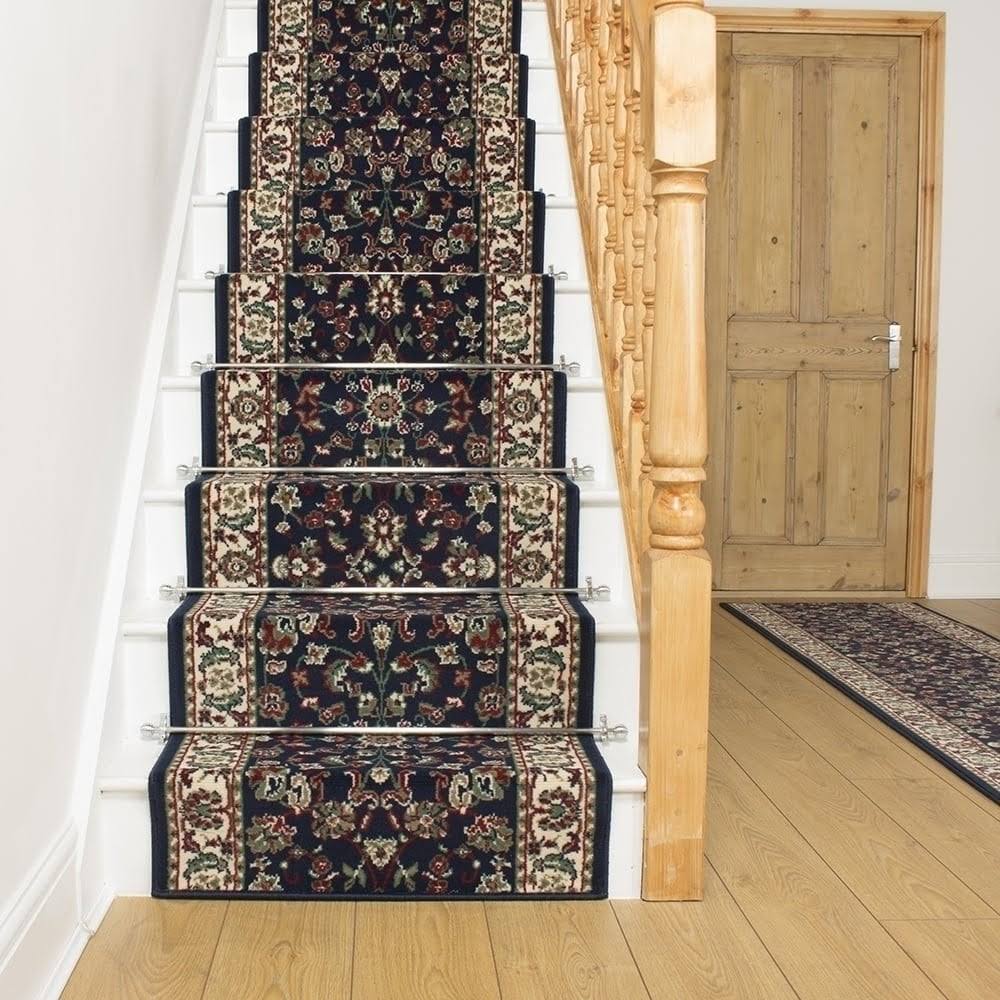 runrug USA Persian Blue Stair Carpet Runner Length: 46 foot, Width