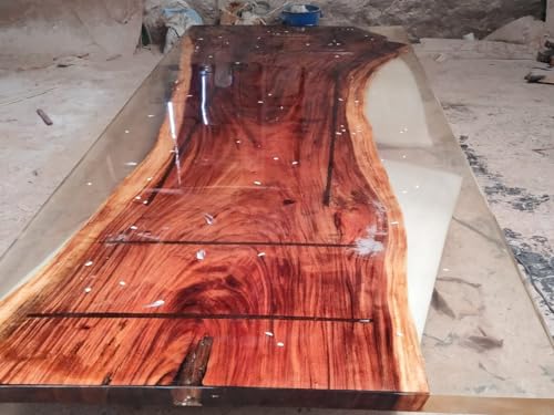 Rustic Natural Wood Crystal Clear River Epoxy Resin Dining Table Live Edge Table Conference Table Console Table Hallway Table Kitchen Table Patio