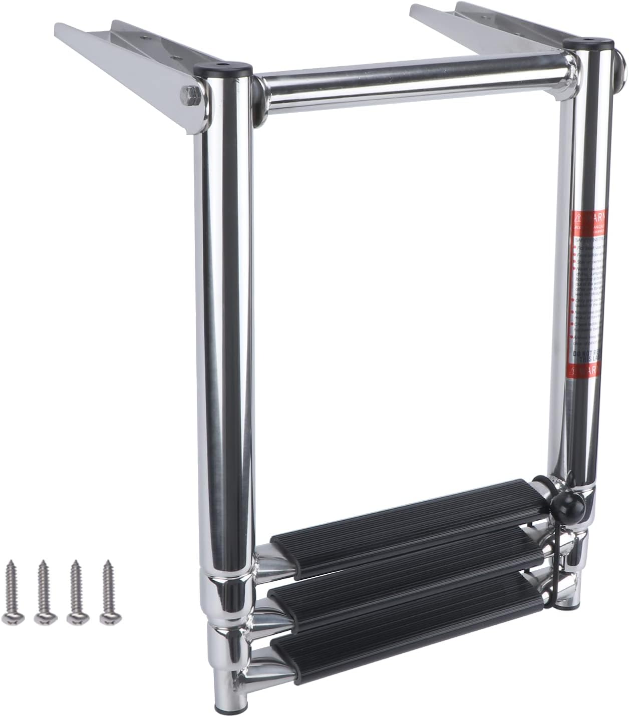 Telescoping Boat Ladder, Stainless Steel 3 Step Telescopic Extendable Ladder for Marine Boat, Yacht Pack of 2