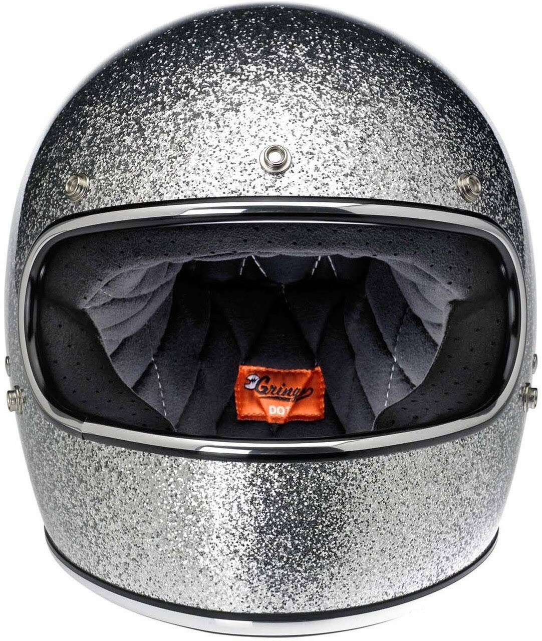 Biltwell Gringo Helmet ECE Brite Silver Megaflake Xs