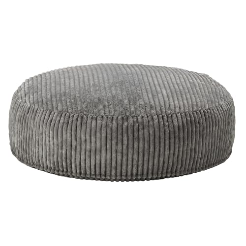 Hobestluk 5ft Bean Bag Chairs for Adults Large Beanbag Chair with Stripe Plush Cover Big Bean Bag Chair for Living Room Bedroom Dorm Office -Black