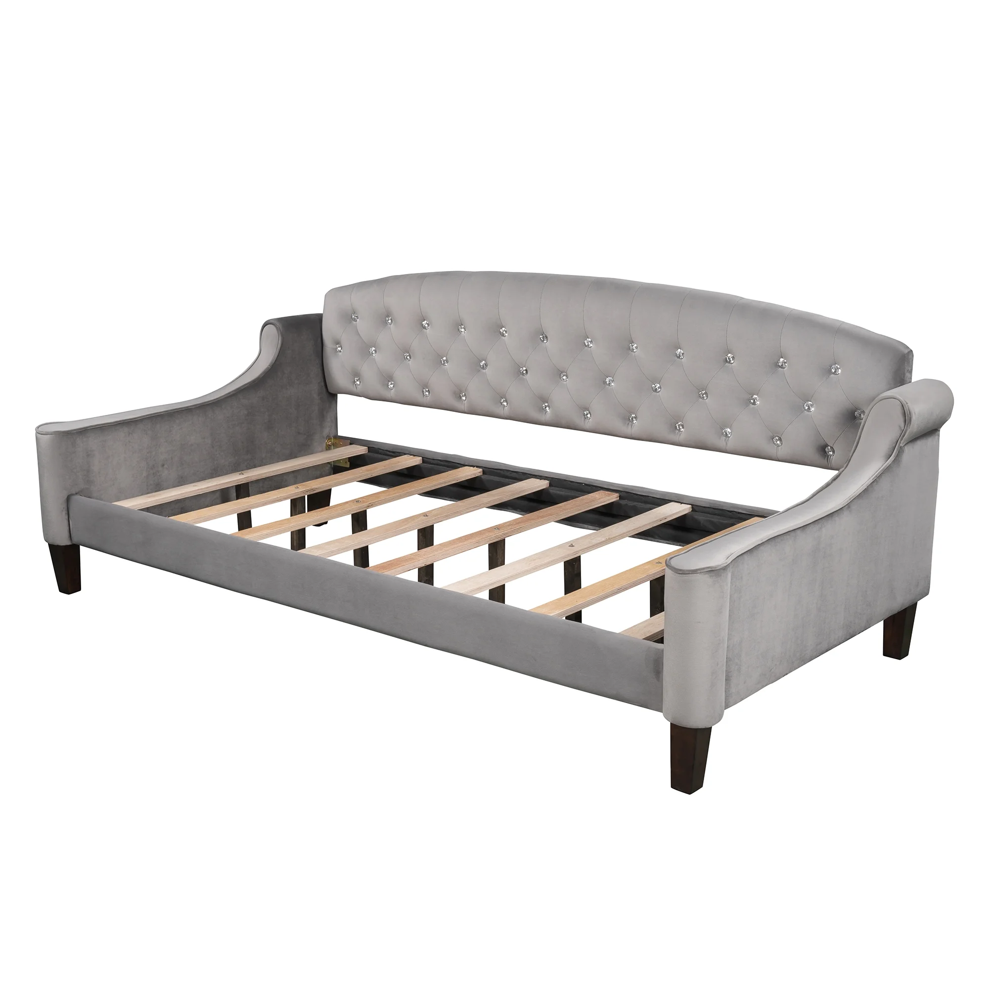 Euroco Twin Size Tufted Button Daybed, Gray