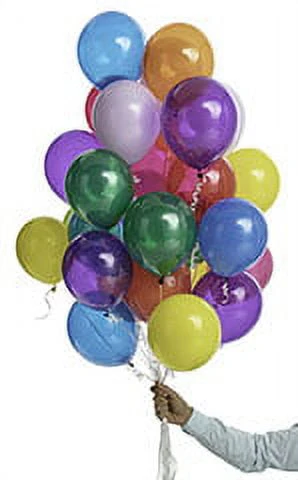 Balloon Time 9.5in Standard Helium Tank Kit (Includes 30 Assorted Latex Balloons and White Ribbon)