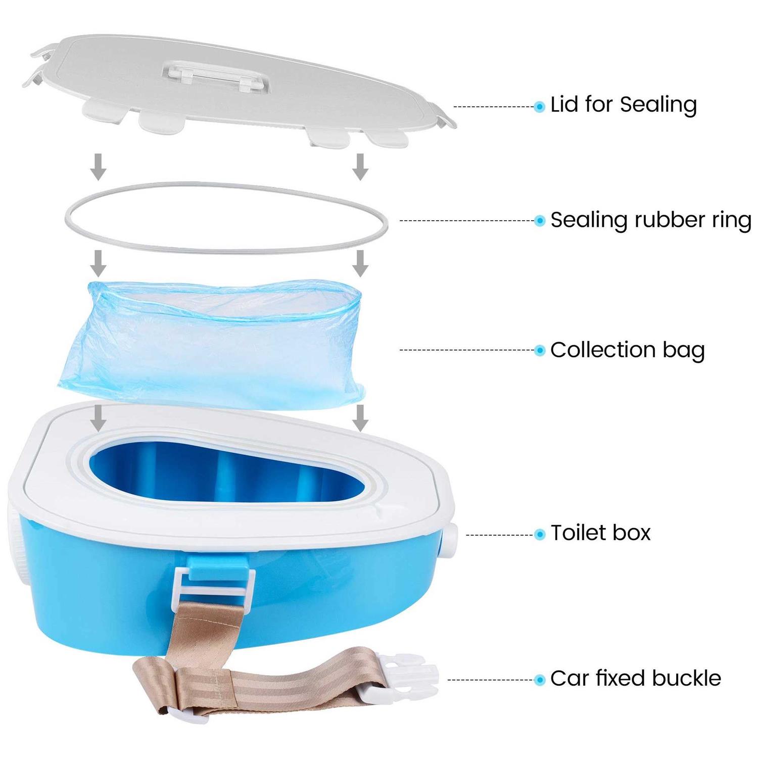 A ARCITON Portable Toilet Camping Toilet Indoor &amp; Outdoor Commode,Travel Potty,Portable Toilet for Car,Camping,Hiking,Boating,Long Road Trips