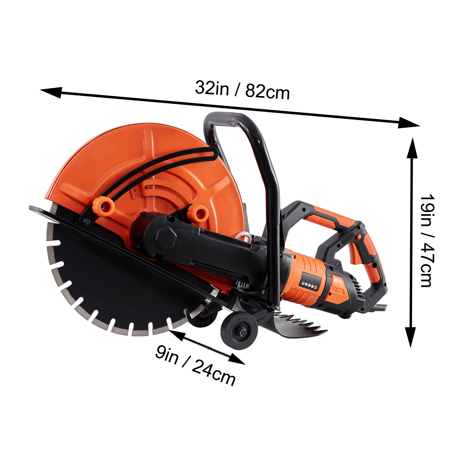 SKYSHALO 16'' Electric Concrete Saw Wet/Dry Saw Cutter with Water Pump and Blade