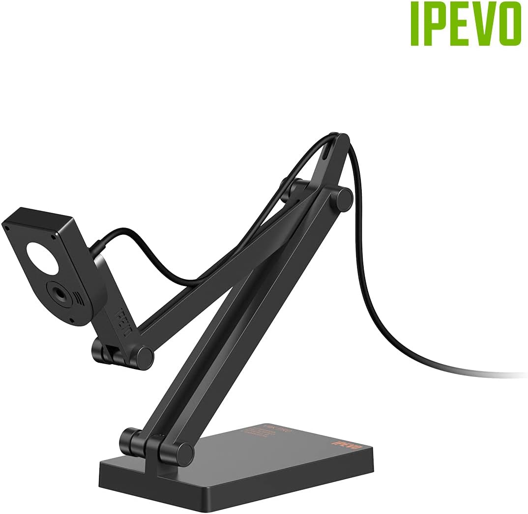 IPEVO V4K PRO Ultra HD USB Document Camera with AI-Enhanced Mic, for Classroom visualization, Online Teaching, Work from Home, Streaming