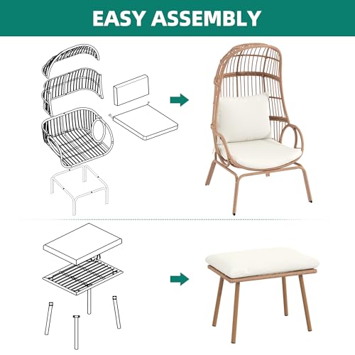 YITAHOME Outdoor Narrow Egg Chair Wicker
