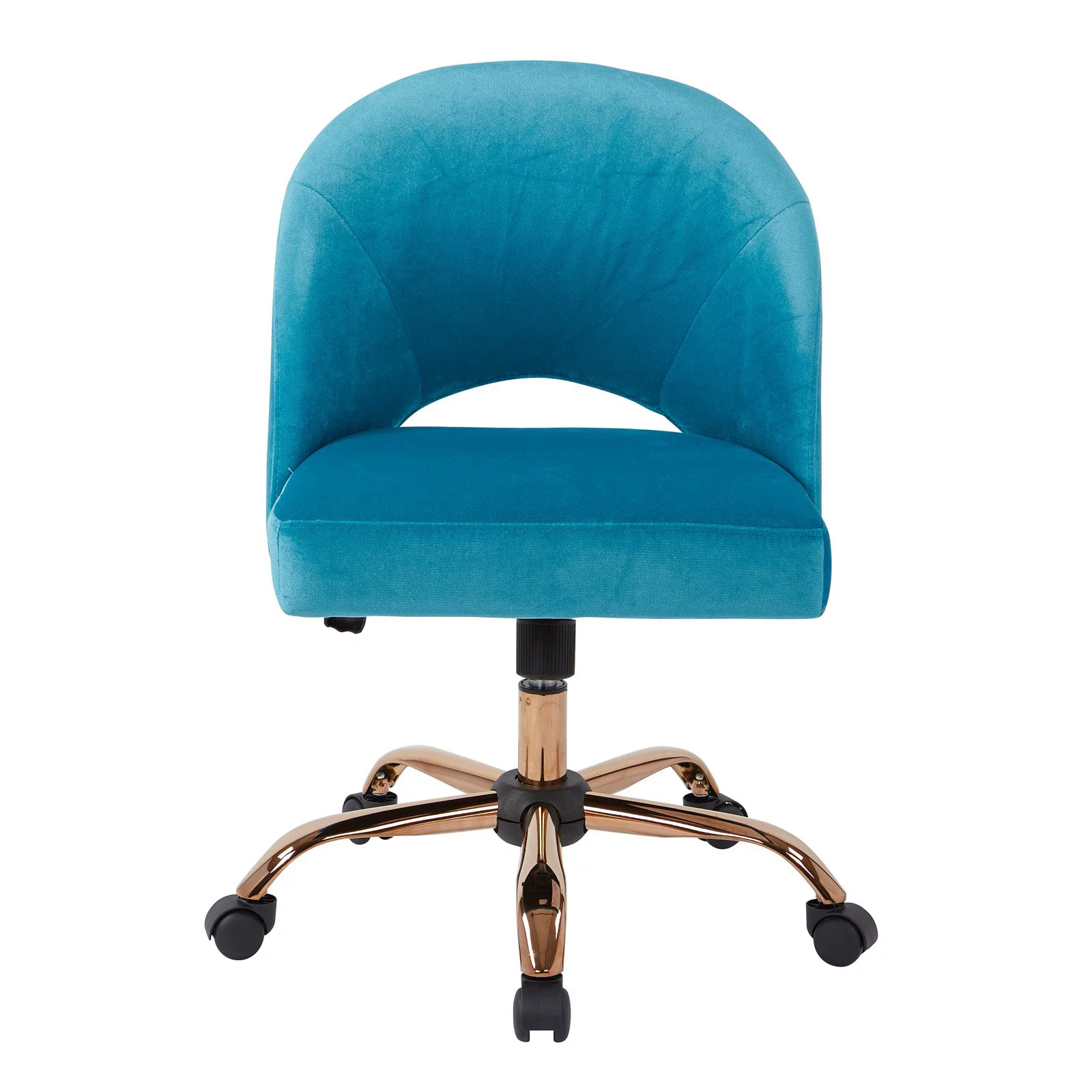 OSP Home Furnishings Lula Office Chair in Lavender Fabric with Rose Gold Base