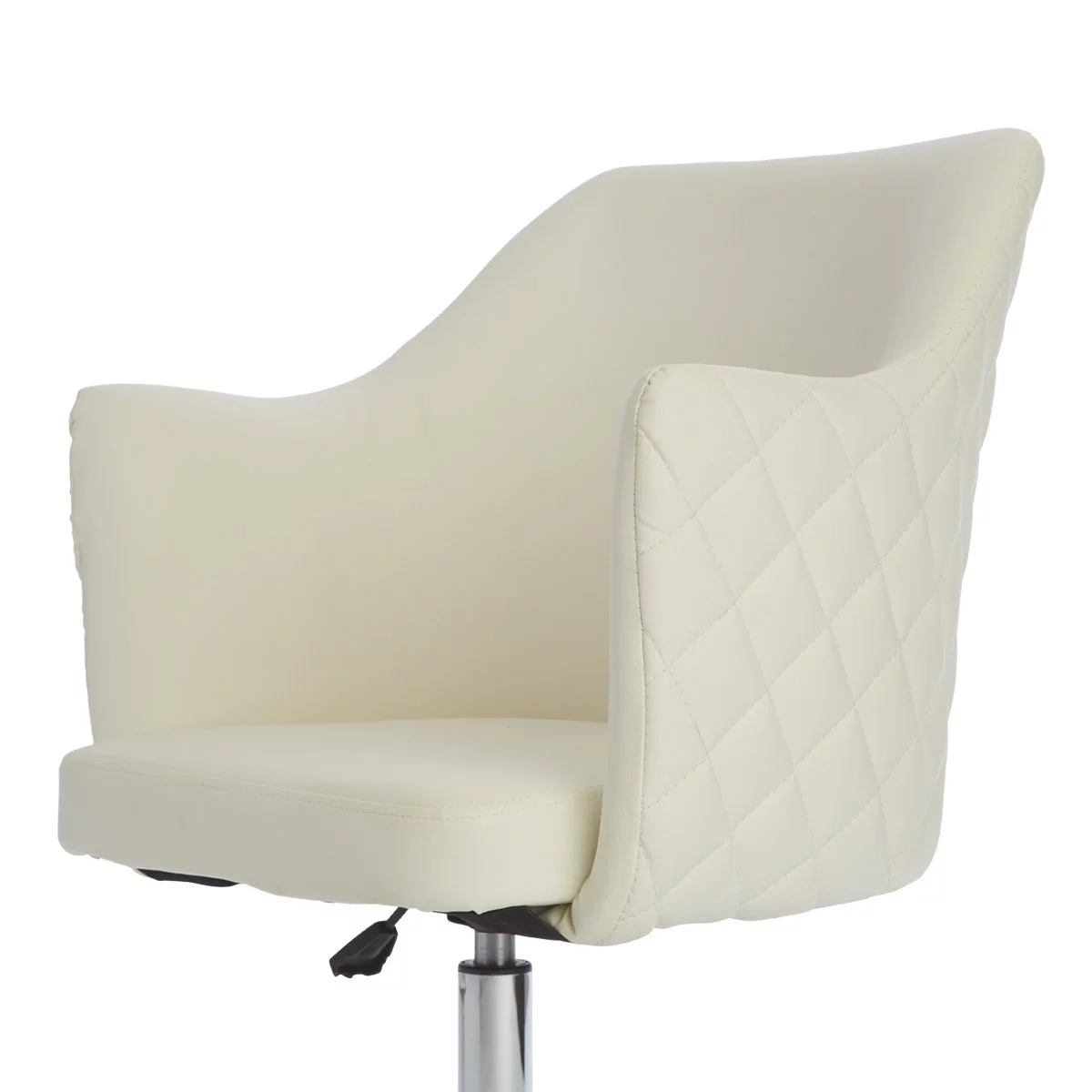 Impressions Vanity Coco Quilted Velvet Desk Chair with Wheels,Home Office Chair with Adjustable Height(White)