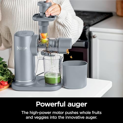 Ninja NeverClog Cold Press Juicer, Powerful Slow Juicer with Total Pulp Control, Countertop, Electric, 2 Pulp Functions, Dishwasher Safe