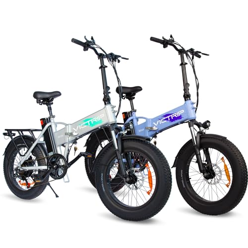 VICTRIP Electric Bike for Adults 20.8Ah Battery 75+ Long Range 4-6Hours Fast Charging 500W 24.8Mph 7 Speed 20 x 3.0 Fat Tire LCD Display Electronic