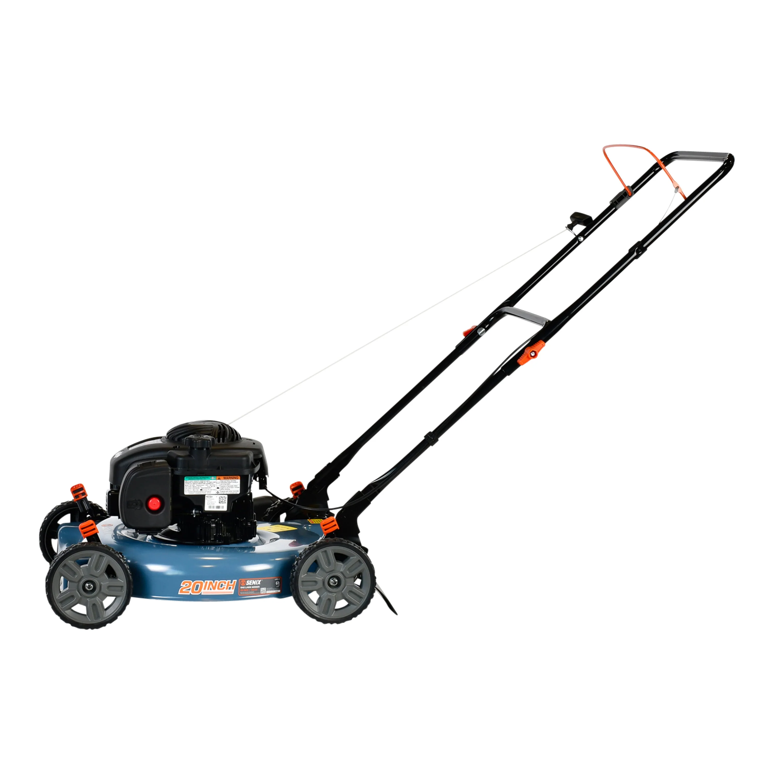 SENIX Gas Lawn Mower, 20-Inch, 125 cc 4-Cycle Briggs & Stratton Engine, Push Lawnmower with Side Discharge, 3-Position Height Adjustment, LSPG-L2