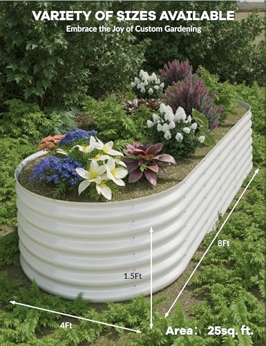 10x4x1.5ft Raised Garden Bed,Galvanized Raised Planter Boxes Outdoor with Easy Assembly, Large Garden Bed for Vegetables, Fruits, Flower
