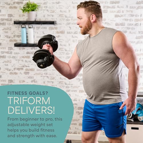 Lifepro Adjustable Dumbbells Set - 5in1-15lb 25lb 43lb 55lb weights Set & Single with Rack - Quick Adjust, Secure Grip