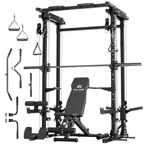 Major Fitness Drone3 Smith△ Machine – All-in-One Home Gym Squat Rack with Weight Bar