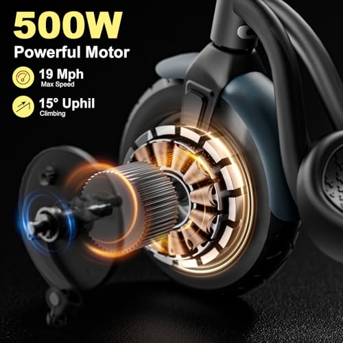 Electric Scooter Adults, Foldable E Scooter for Adults,500W Motor, 19 Mph, 21 Miles, 10" Tires Heavy Duty E-Scooter
