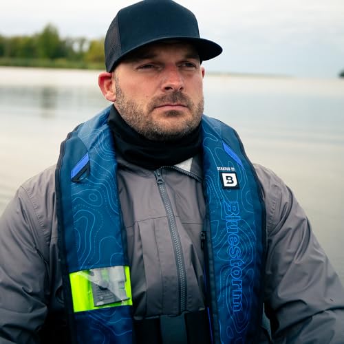 BLUESTORM Stratus 35 Inflatable Life Jacket PFD for Adults | US Coast Guard (USCG) Approved Automatic Self Inflating Life Vest Preserver with Manual