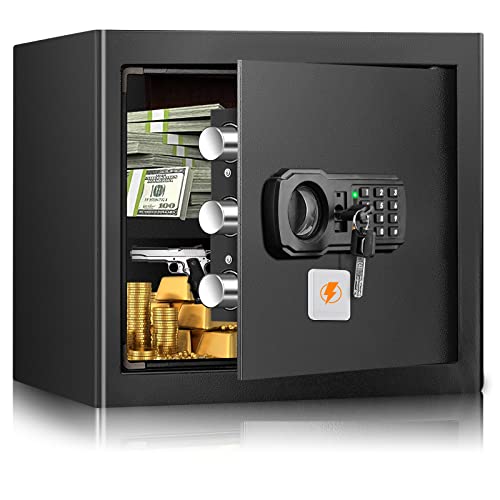 2.5 Cub Home Safe Fireproof Waterproof for HOME USE, Large Cabinet Safe Box with Fireproof Document Bag and Removable Shelf