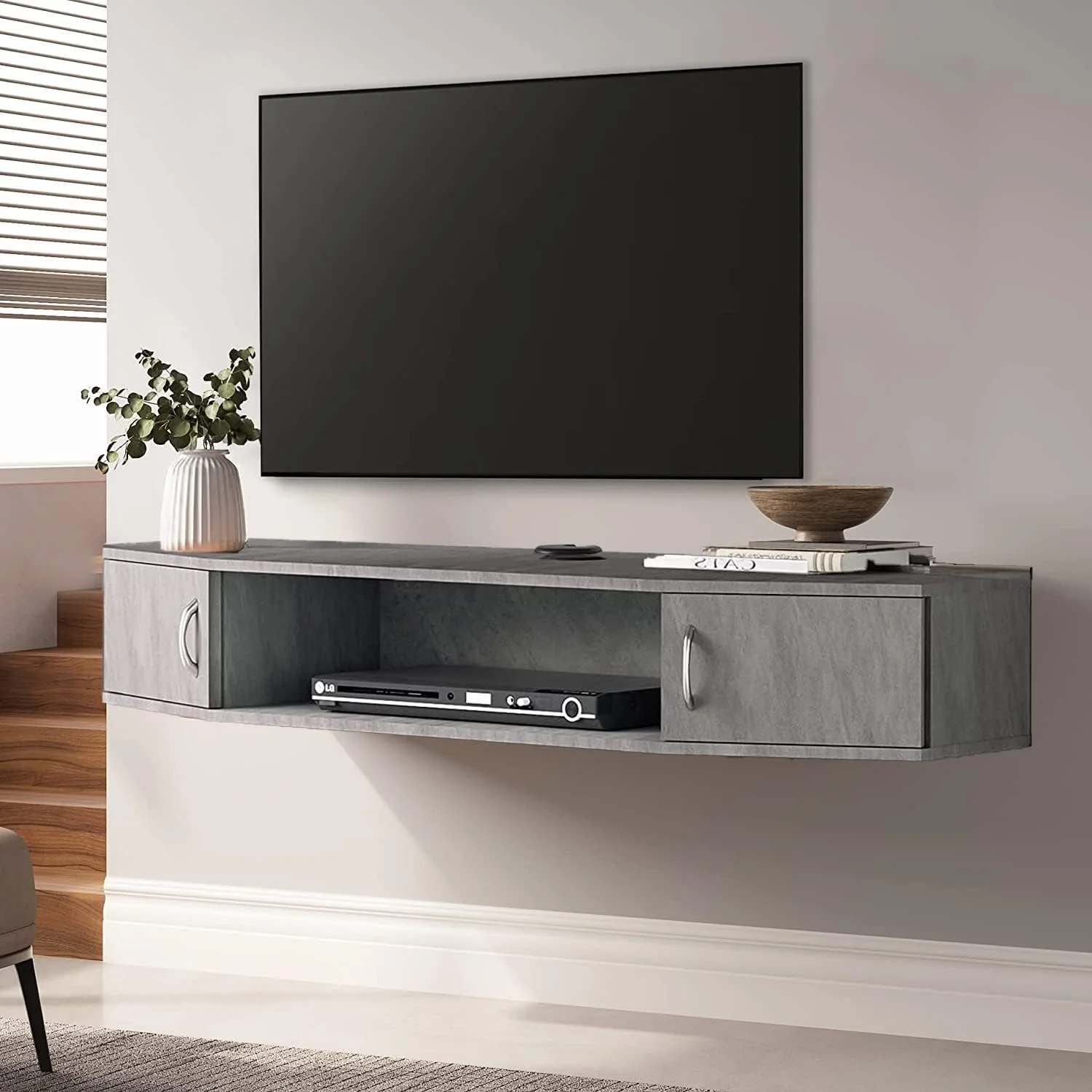 Floating TV Stand with Cabinet