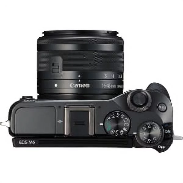 Canon EOS M6 - Digital camera - mirrorless - 24.2 MP - APS-C - 1080p / 60 fps - 3x optical zoom EF-M 15-45mm IS lens - Wireless LAN, NFC, Bluetooth
