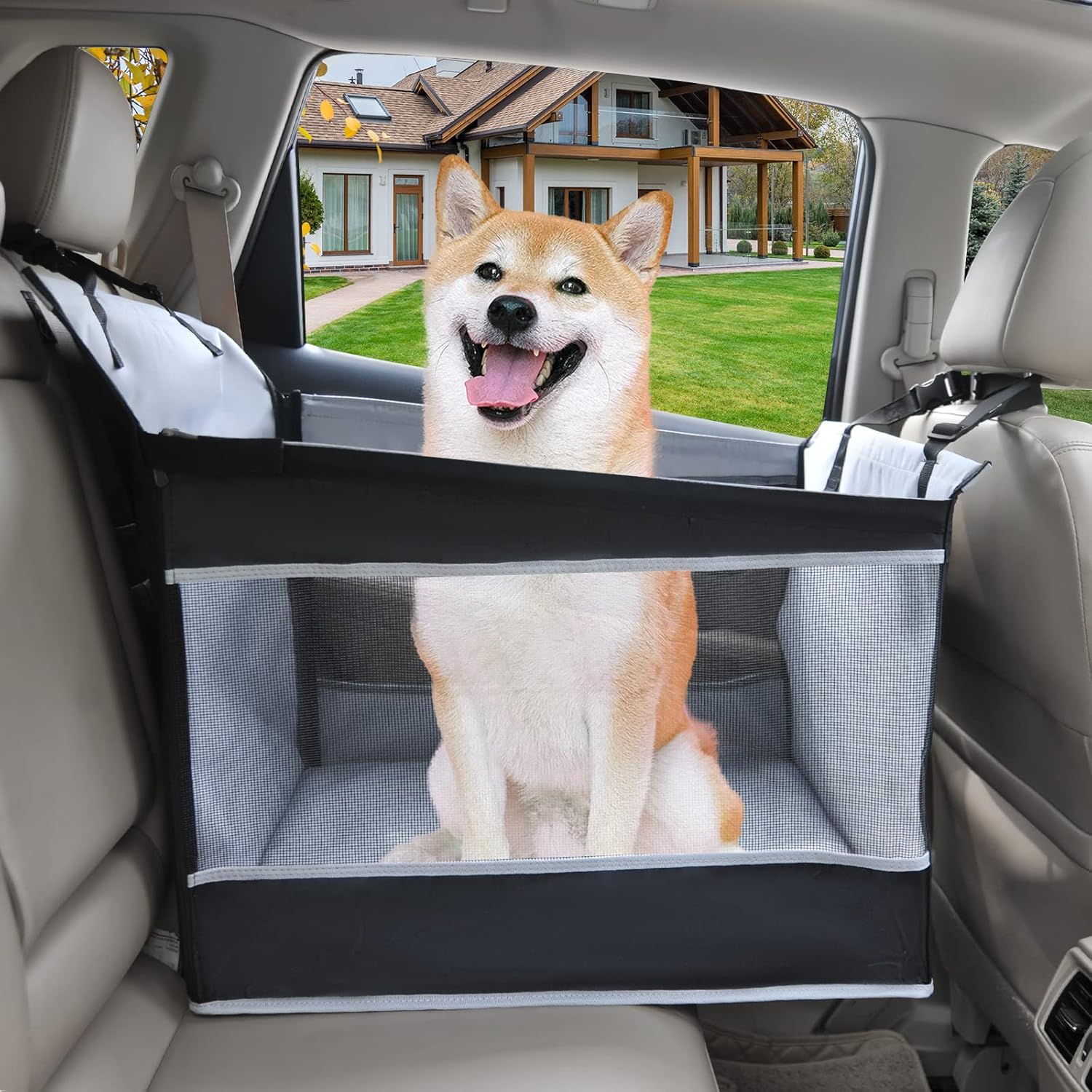 Adorepaw & Dog Car Seat for Large Dogs, Seat Extender for Car, Giving Your Pets a Comfortable Road Trip