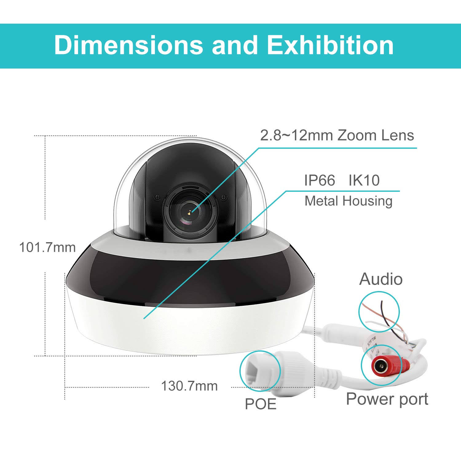 Anpviz Security 4.0MP PoE IP PTZ Dome Camera, Hikvision Compatible 4X Optical, 16x Digital Zoom, H.265+ Outdoor Mini Security Ca