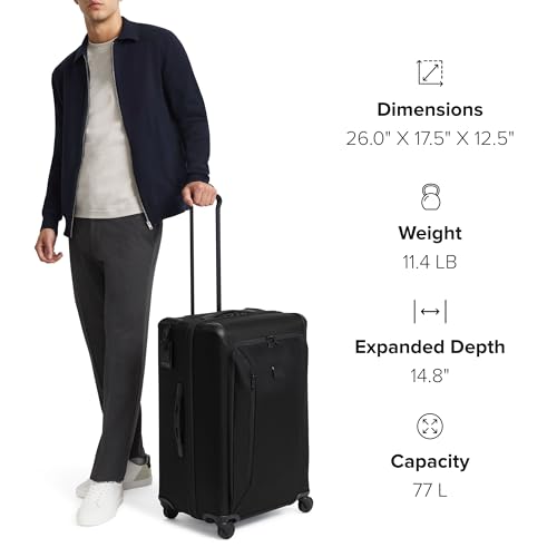 TUMI - Aerotour 4 Wheel Expandable Luggage - Men's and Women's Business and Leisure Travel Suitcase - 21.75" International Expandable Carry-On, Black