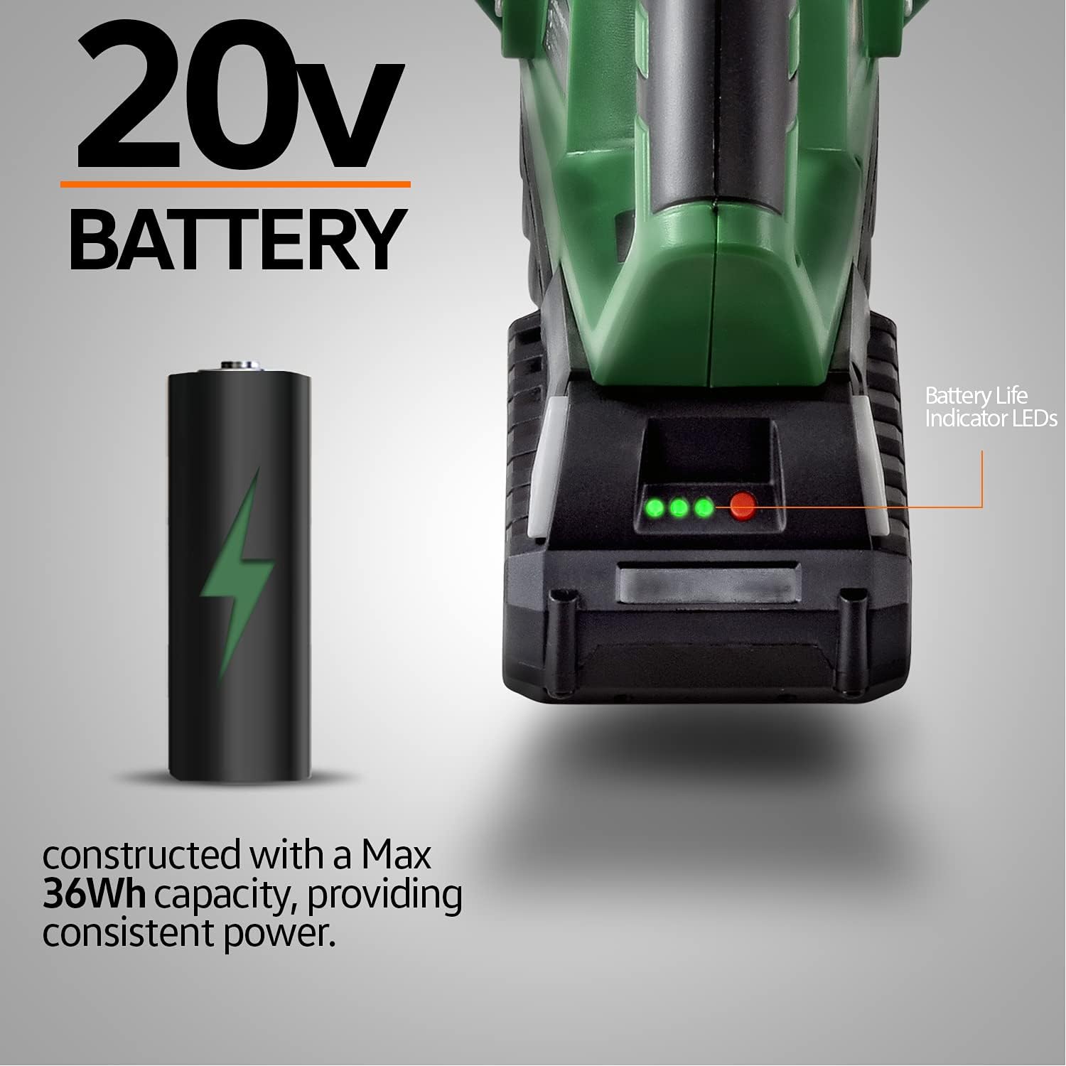 Apollo Smart Hedge Trimmer 17-Inch Cordless Electric 20V 2Ah Lightweight Lawn and Garden Landscaping