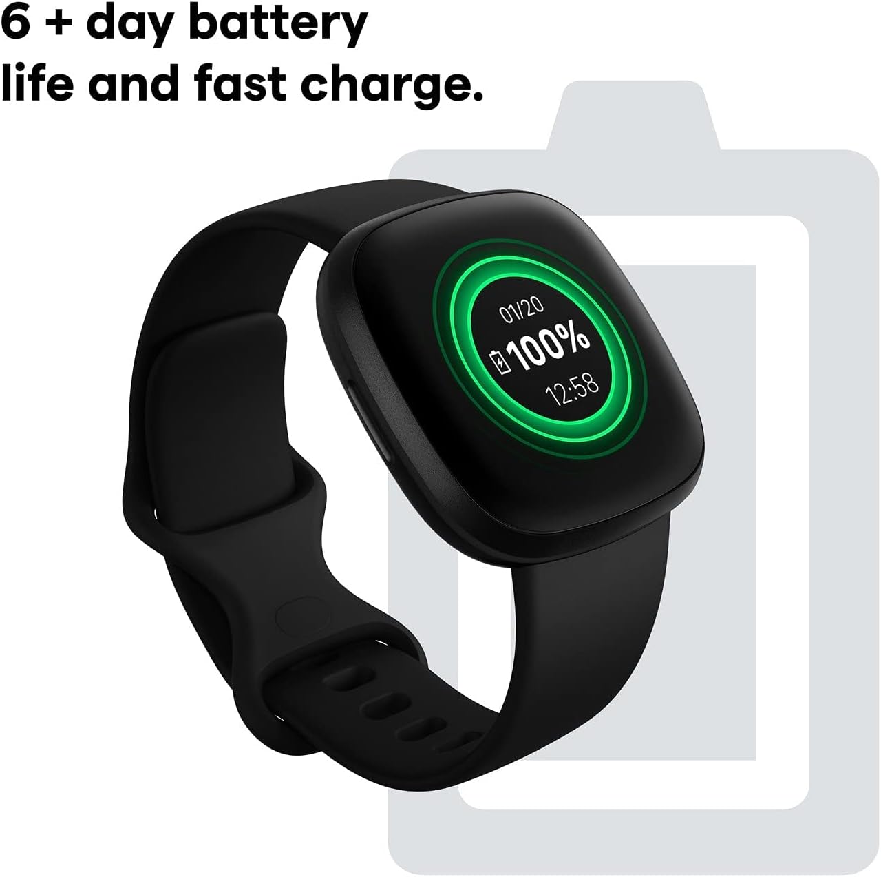 Fitbit Fitbit Versa 3, Black (Renewed)