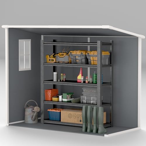 Outsunny 8' x 4' Outdoor Storage Shed, Resin Plastic Shed with Floor, Window, Lockable Doors and Vents, All-Weather Tool Shed for Backyard, Patio
