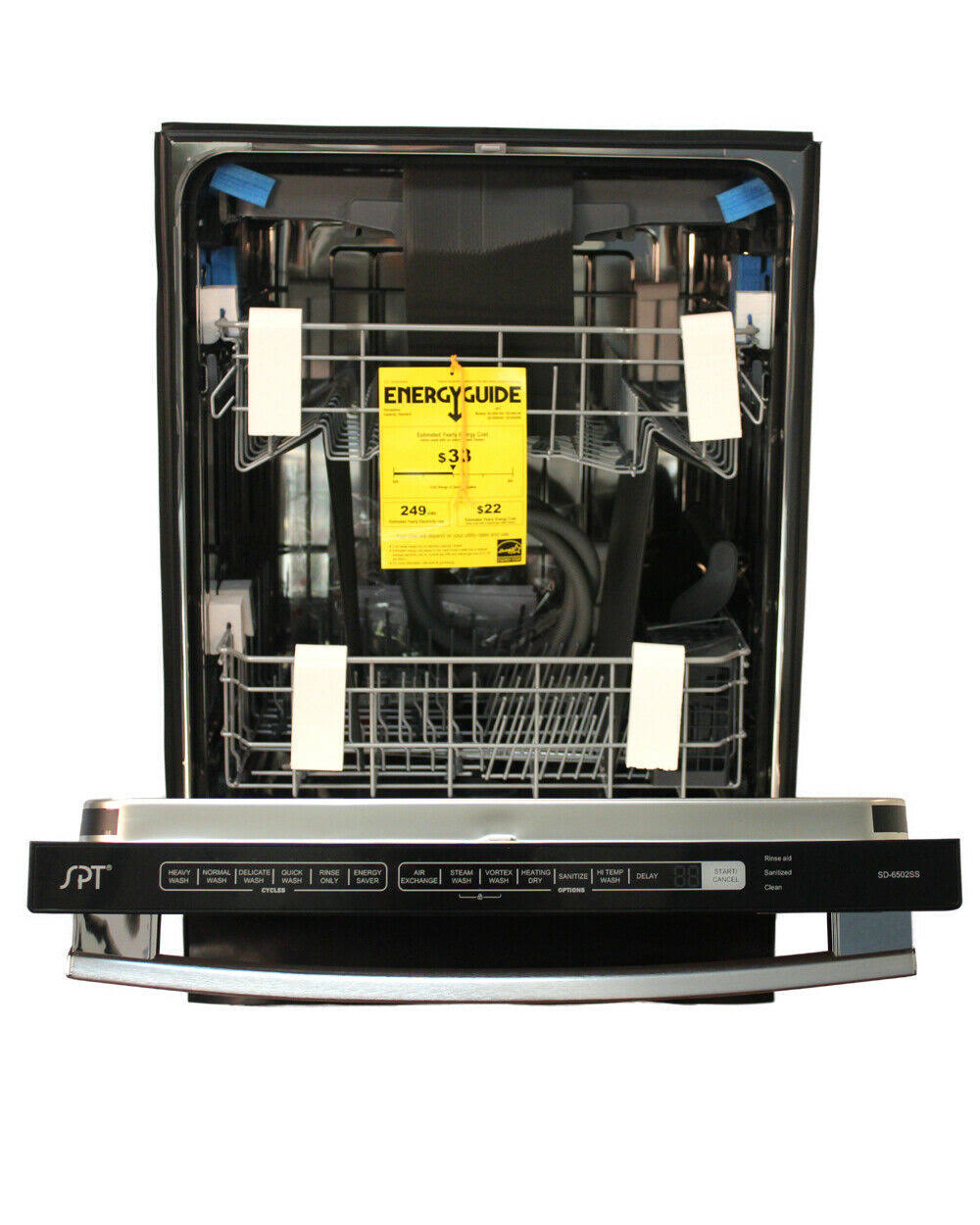 SPT Sd-6502ss Energy Star 24 Built-in Stainless Steel Tall Tub Dishwasher w/ Smart Wash System Heated Drying Stainless
