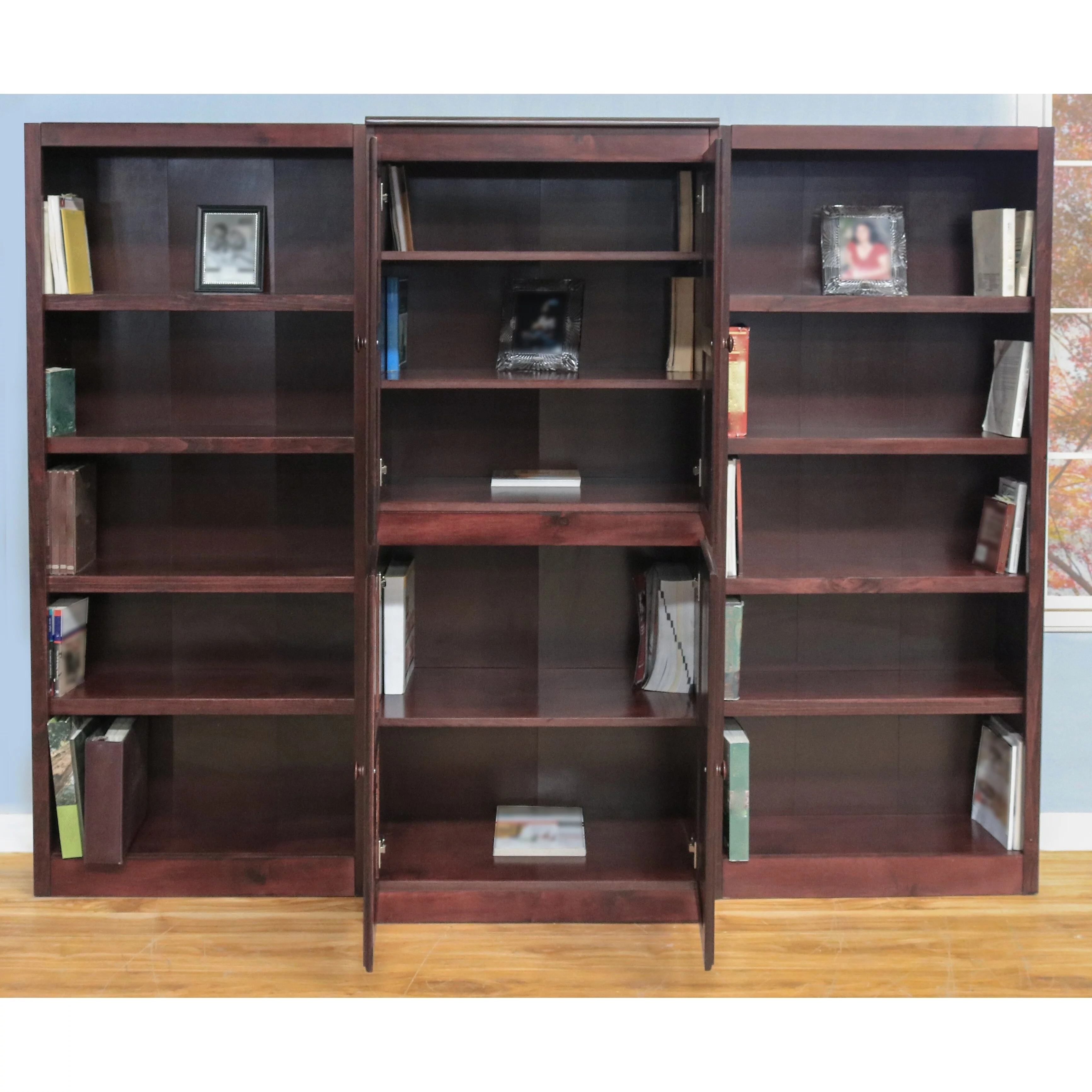 Concepts in Wood WKT3072 3-Piece Wall and Storage System, 15 Shelves Oak Oak Finish