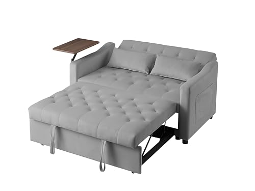 68.11" Corduroy Sleeper Chair Bed with USB Port, Cup Holders & Side Storage Pockets – 3-in-1 Foldable Sofa Bed for Guest Room, Living Room – White