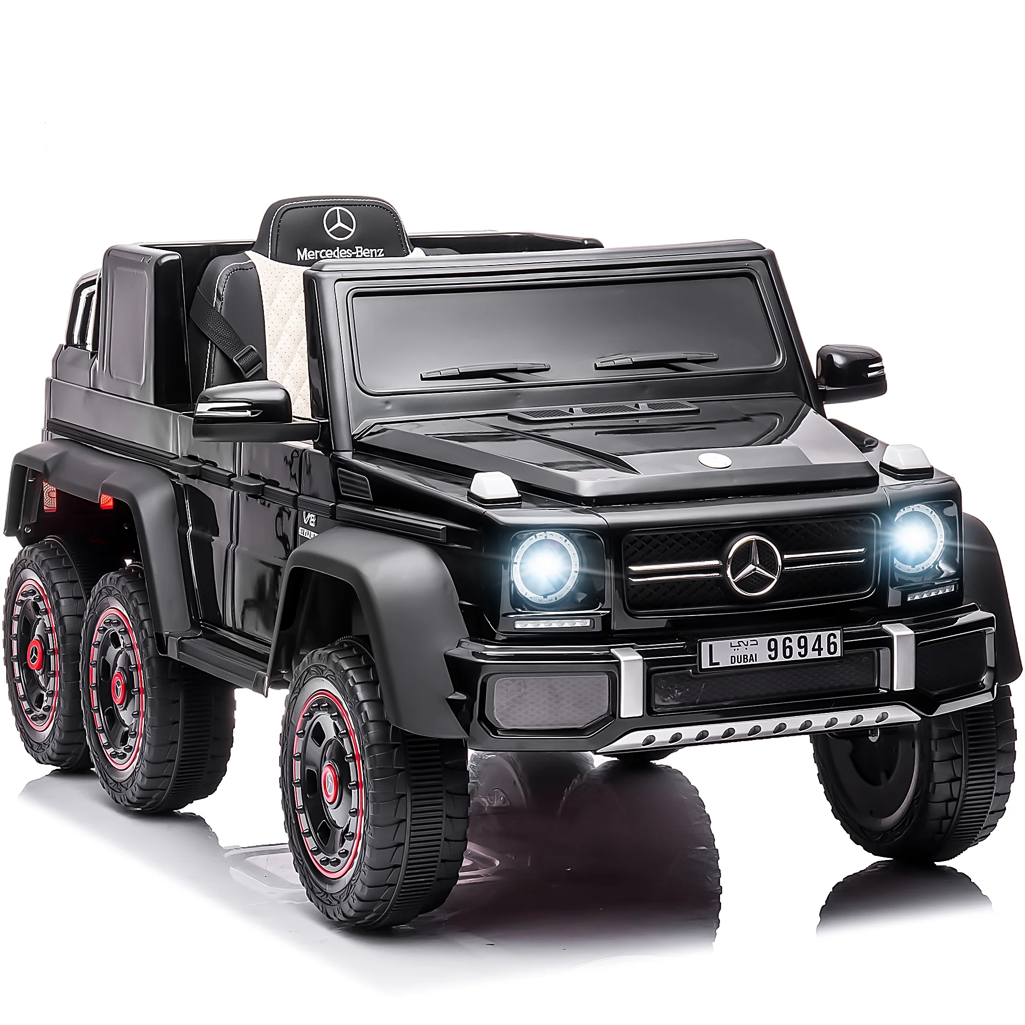 COCLUB 24V Powered Ride On Cars, Licensed Mercedes Benz G63 Car Vehicles with Remote Control, MP3 Player, Soft Seat, 6 Wheels Drive