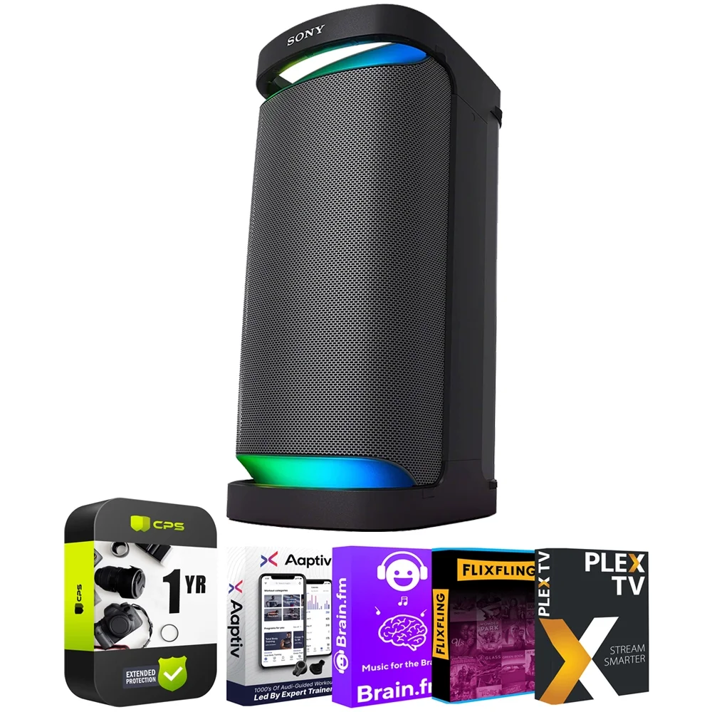 Sony SRSXP700 X-Series Portable Bluetooth Wireless Party and Karaoke Speaker Bundle with Tech Smart USA Audio Entertainment Essentials Bundle 2020 +