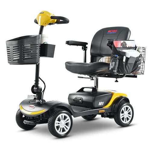 300W Folding Mobility Scooter 300lbs Capacity, 4 Wheel Powered Mobility Scooters with Large Rear Basket