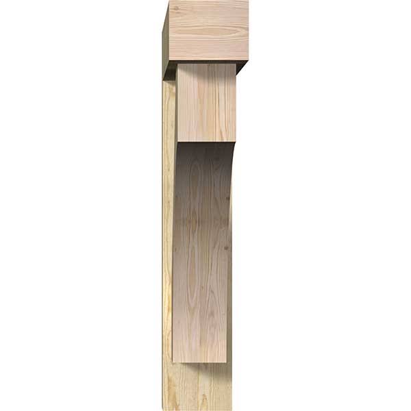 Ekena Millwork BKT0806X44X44WTL05RDF 8x22W x 44x22D x 44x22H Westlake Block Rough Sawn Bracket w/ Offset Brace, Douglas Fir