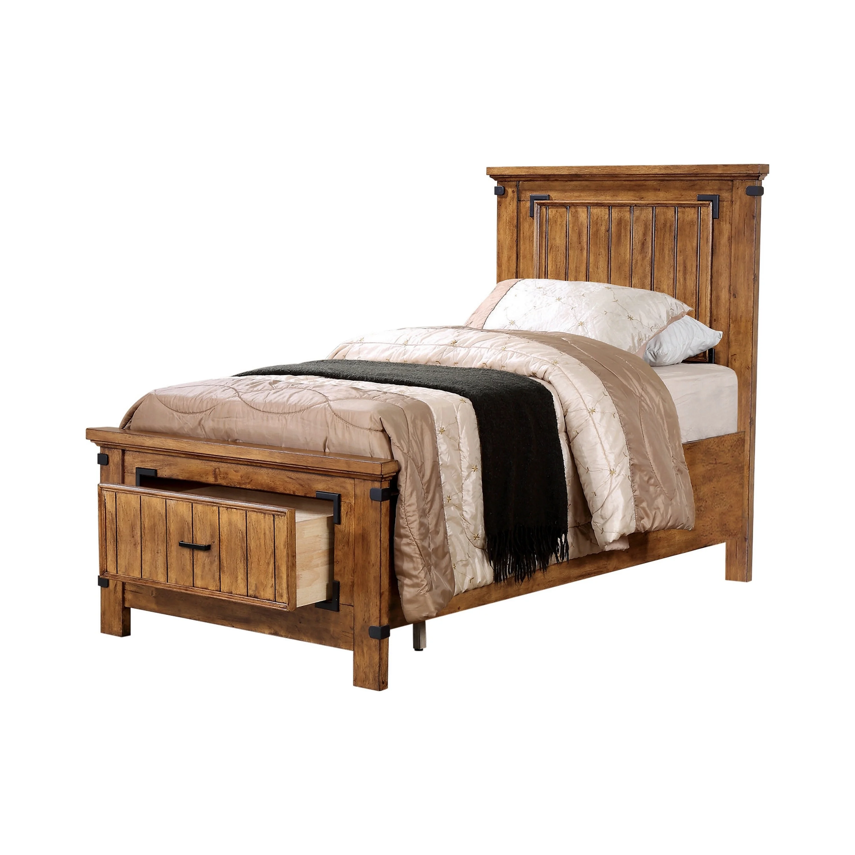 Coaster  Furniture Brenner Rustic Honey 5-piece Storage Bedroom Set Queen