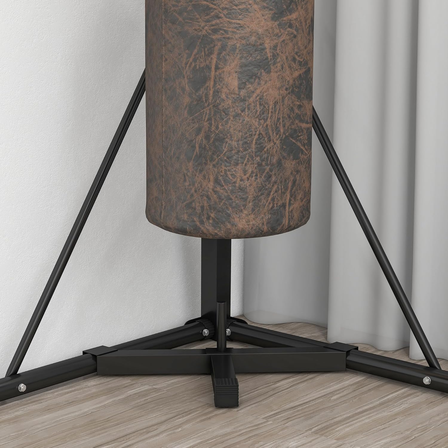 Soozier Foldable Punch Bag Stand, Height Adjustable Heavy Bag Stand with Weighted Base, Free Standing for Home Gym, Stand Only
