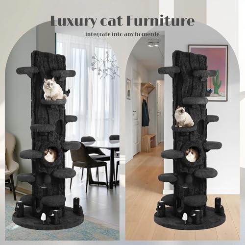 Super Large Cat Tree for Indoor Cats, All-in-One Tall Cats Tower with Scratching Post