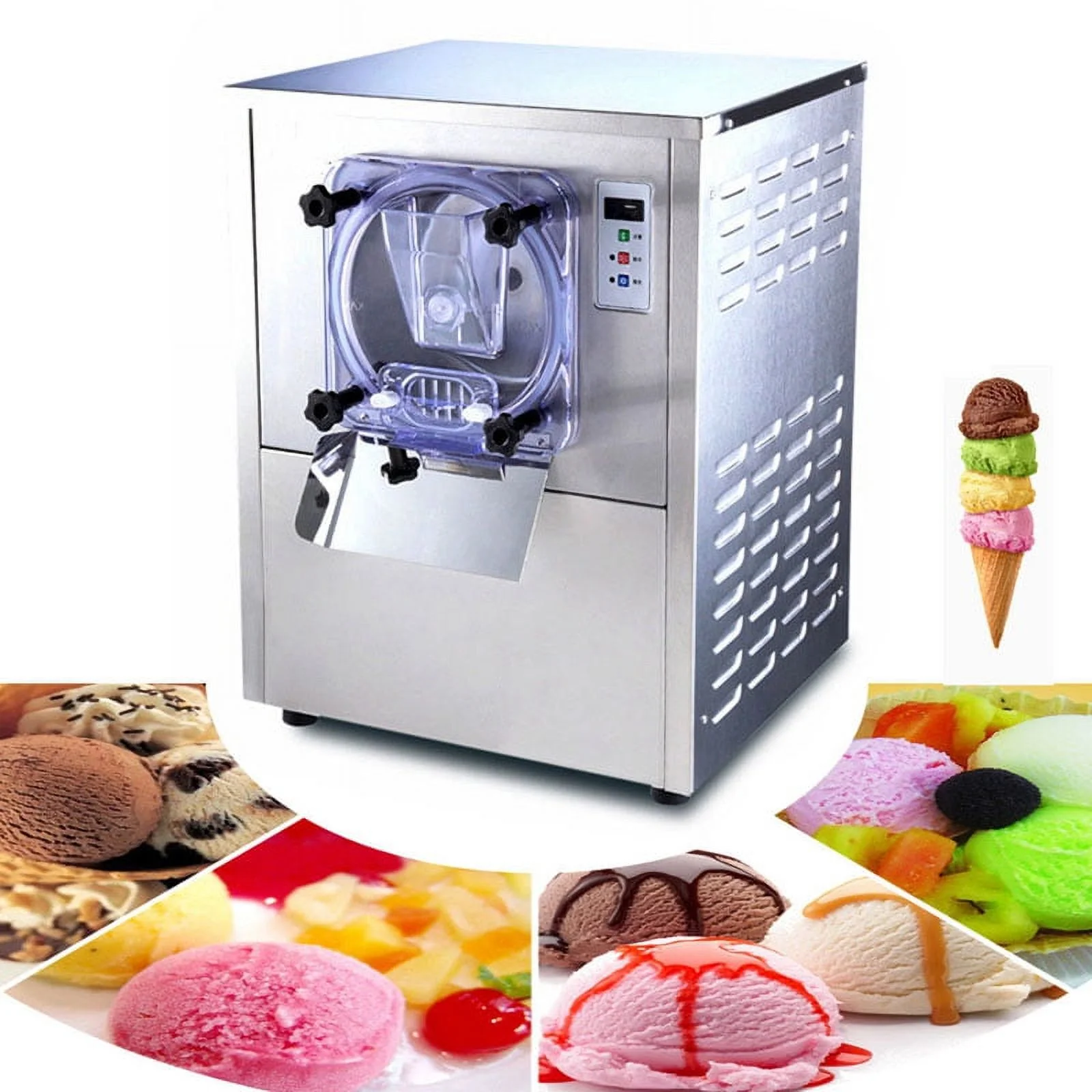 EQCOTWEA Frozen Hard Ice Cream Machine Commercial Desktop LCD Ice Cream Maker