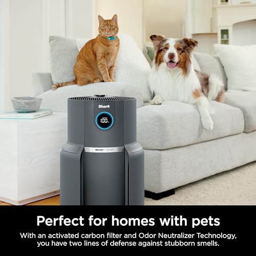 Shark Air Purifiers for Home Large Room with NeverChange Air Filter, 5 Year HEPA Filter, Covers 650 Sq. ft