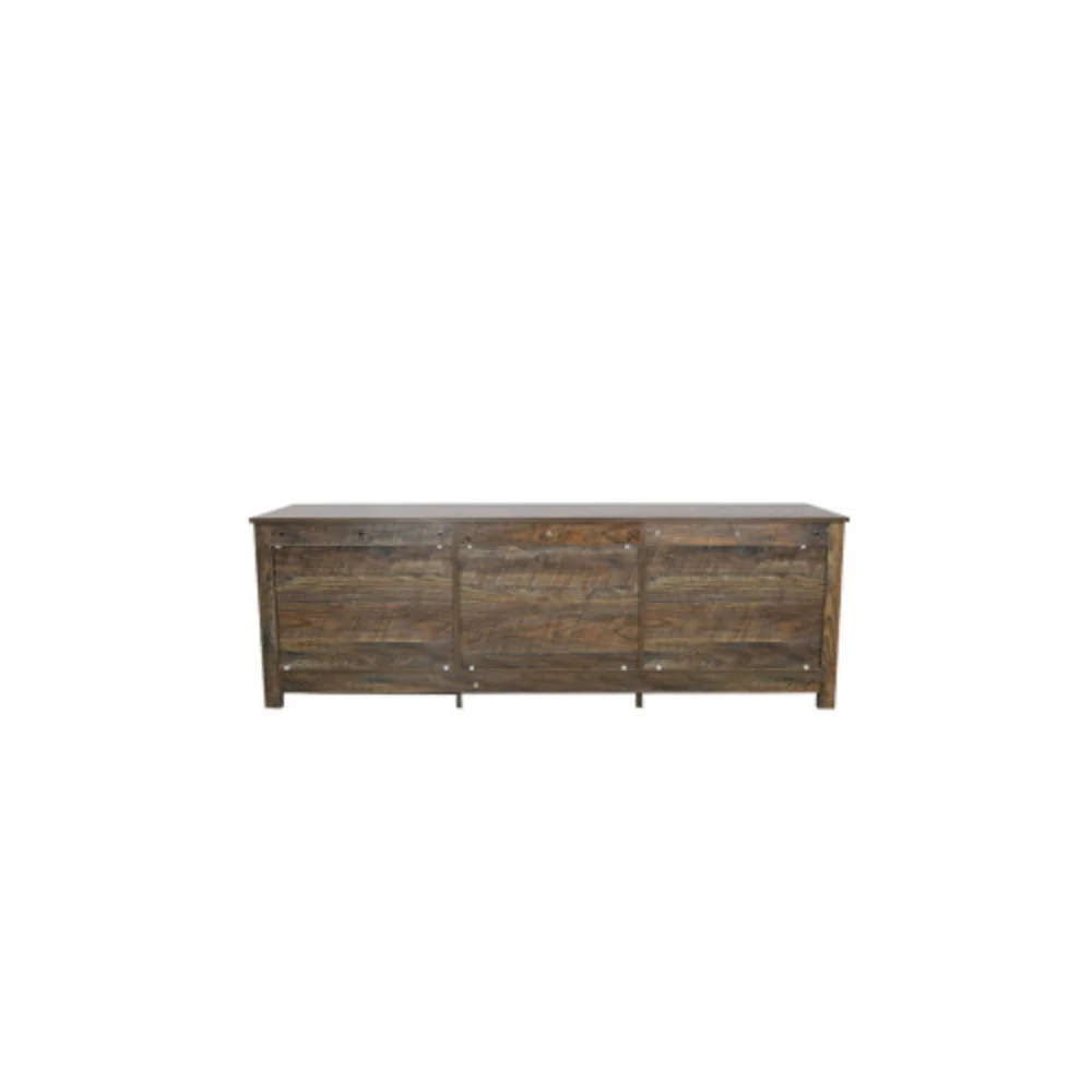 Brown TV station, capable of accommodating 70 inch TV station, media console, entertainment center TV table, 3 storage cabinets