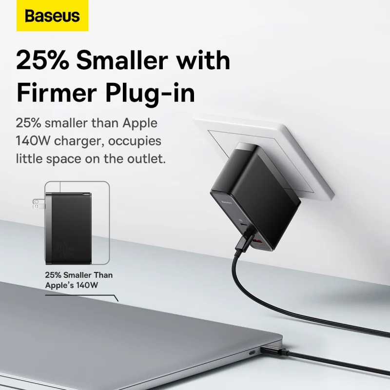 Baseus 140W GaN 5 Pro USB Type C Charger PD 3.1 QC Quick Charge USBC Fast Charging Charger For MacBook Pro iPhone 15 Samsung