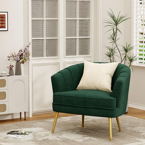 Andeworld Velvet Accent Chair, Upholstered Modern Single Sofa Side Chair